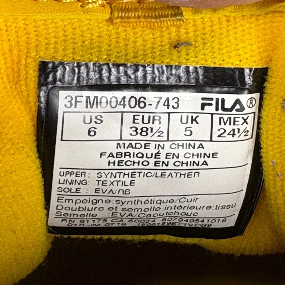 Fila‎ Disruptor II Yellow Chunky Platform Sneakers Size US 6 EUR 38.5